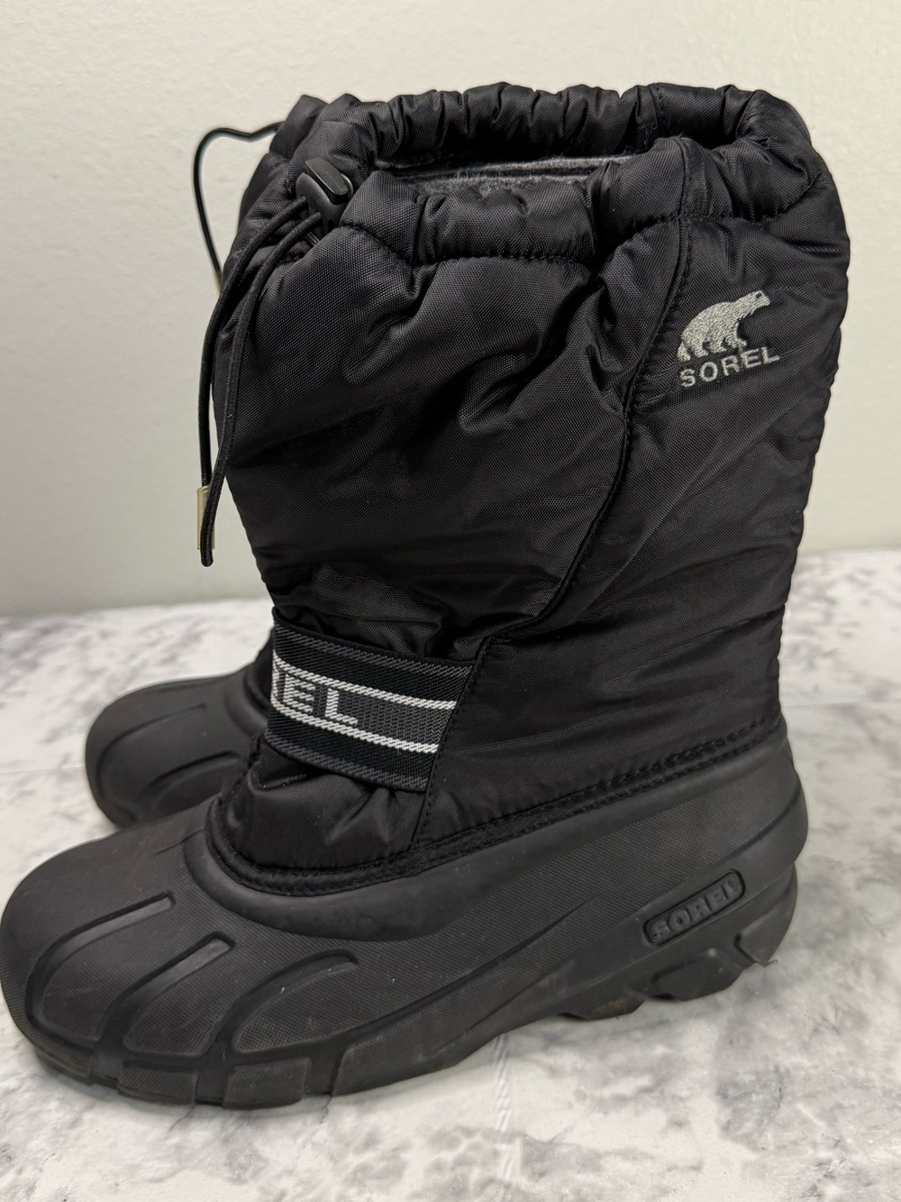 Sorel Unisex Insulated Waterproof Belted Mid Calf Snow Boots Black Size 7